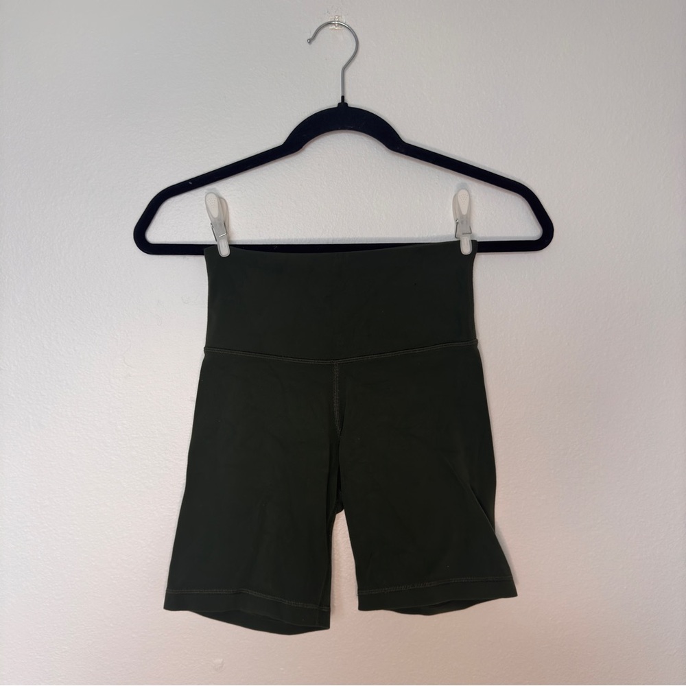 TNA Olive Green High-Waist Athletic Shorts